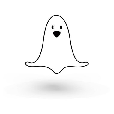 Sevimli canavar, sonbahar bayramı Cadılar Bayramı Cadılar Bayramı Cadılar Bayramı 'nda hayalet posteri ya da afiş vektör ilüstrasyonuyla uçuyor.