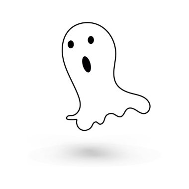 Sevimli canavar, sonbahar bayramı Cadılar Bayramı Cadılar Bayramı Cadılar Bayramı 'nda hayalet posteri ya da afiş vektör ilüstrasyonuyla uçuyor.