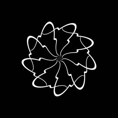 siyah ve beyaz spiral dekoratif daire tasarımı soyut sınır deseni vektörü