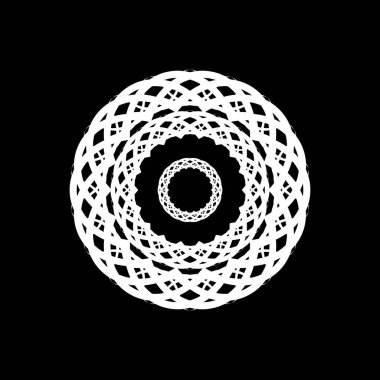 siyah ve beyaz spiral dekoratif daire tasarımı soyut sınır deseni vektörü