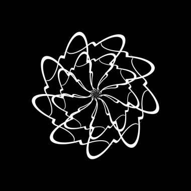 siyah ve beyaz spiral dekoratif daire tasarımı soyut sınır deseni vektörü