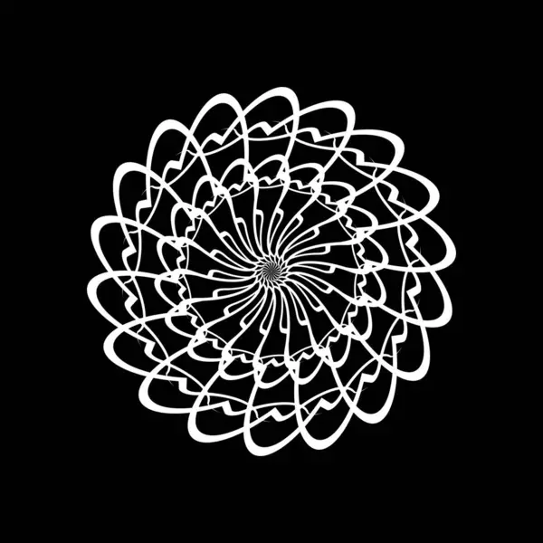 siyah ve beyaz spiral dekoratif daire tasarımı soyut sınır deseni vektörü