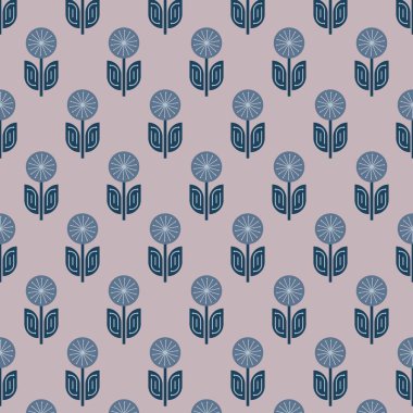 Geometrik çiçeklerle kusursuz desen soyut çiçekli arkaplan moda dijital kağıt grafik tasarım vektörü