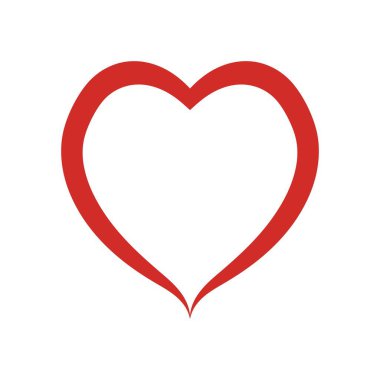 Beyaz zemin üzerinde kırmızı kalp. Aşk ikonu Sevgililer Günü sembolü vektörü.