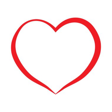 Beyaz zemin üzerinde kırmızı kalp. Aşk ikonu Sevgililer Günü sembolü vektörü.