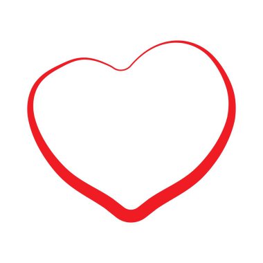 Beyaz zemin üzerinde kırmızı kalp. Aşk ikonu Sevgililer Günü sembolü vektörü.
