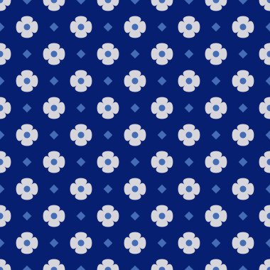 Geometrik çiçeklerle kusursuz desen soyut çiçekli arkaplan moda dijital kağıt grafik tasarım vektörü