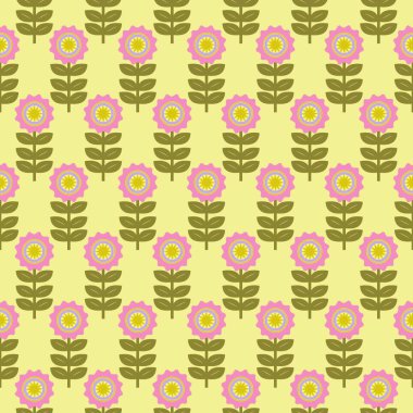 Kumaş yüzey tasarım vektör çizimi için çiçeklerin soyut arka planına sahip kusursuz desen