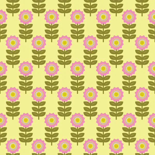 Kumaş yüzey tasarım vektör çizimi için çiçeklerin soyut arka planına sahip kusursuz desen