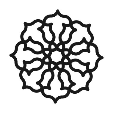 İç dekorasyon tasarım vektörü için soyut sembol dekoratif çember logosu geometrik şekli