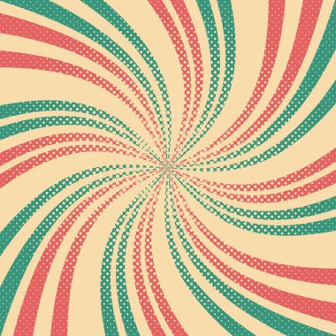 Soyut renkli kıvrımlı arka plan retro güneş patlaması geometrik soyut tasarım ışıltı efekti komedi basitçe dekorasyon sirk tarzı fantezi vektör çizimi