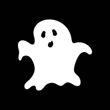 Duyguları olan sevimli canavar sonbahar bayramı cadılar bayramı korkunç ruh uçan hayalet posteri ya da pankart vektör çizimi