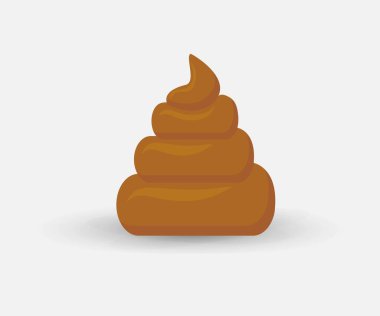 dirty brown poop isolated on white background  excrement shit icon vector illustration