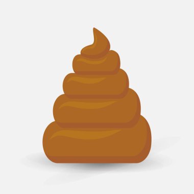 dirty brown poop isolated on white background  excrement shit icon vector illustration