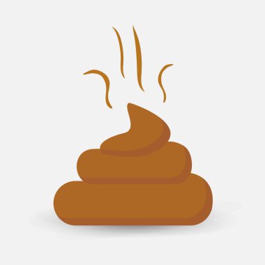 dirty brown poop isolated on white background excrement shit icon vector illustration