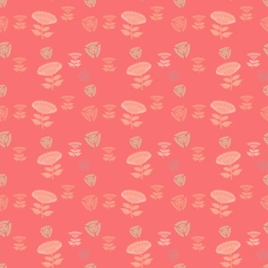 Geometrik çiçekli kusursuz desen. Kumaş yüzey tasarımı için modern baskı.