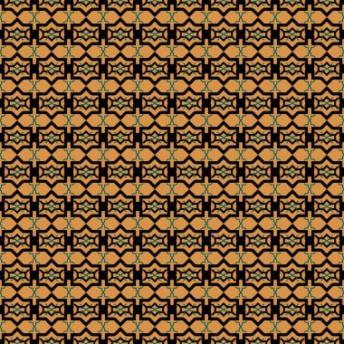 Süslü dekoratif unsurlarla kusursuz geometrik desen soyut arkaplan grafik tasarım vektör resimlemesi