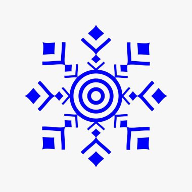 Kart arkaplan çizimi için mavi kar tanesi beyaz arkaplanda izole edilmiş tatil dekor deseni