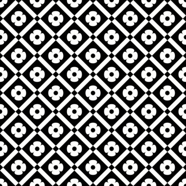 kumaş ev giysisi yüzey tasarımı vektör çizimi çizimi için geometrik çiçekleri soyut arkaplan grafik desenli siyah beyaz desen