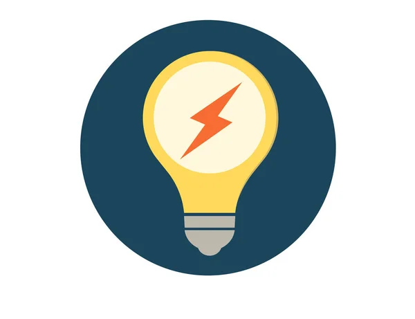 Lámpara Con Icono Flash Electricidad Icono Electricidad Concepto Creativo Ideas — Vector de stock