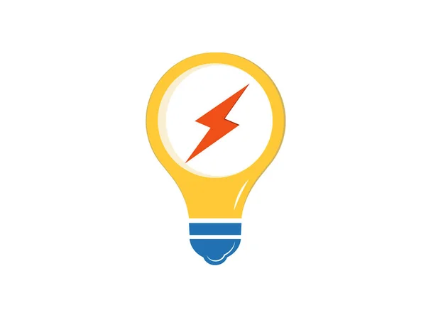 Lámpara Con Icono Flash Electricidad Icono Electricidad Concepto Creativo Ideas — Vector de stock