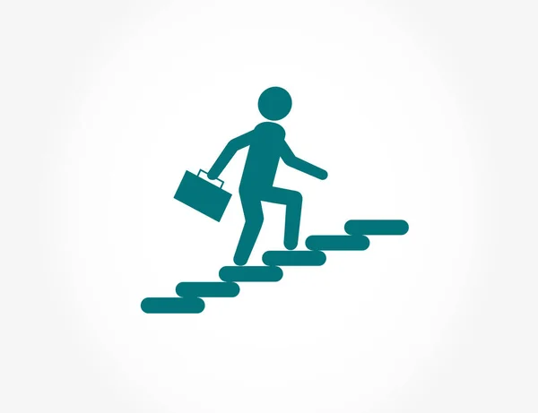 Mann Steigt Die Treppe Hinauf — Stockvektor