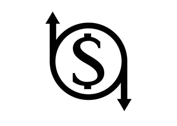 Dolarový Směnný Kurz Ikona Dolaru Šípy Vektor — Stockový vektor