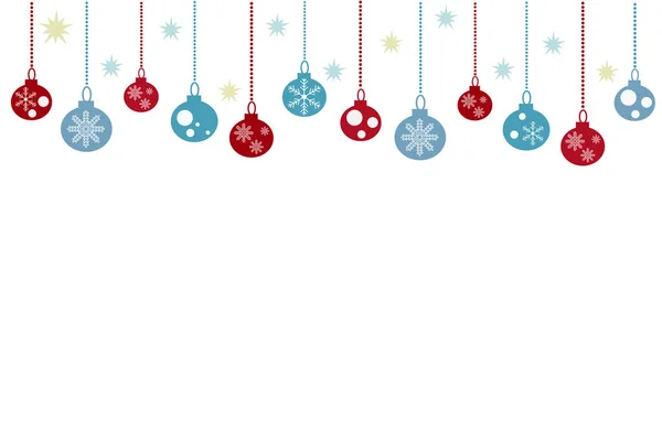 Bolas Navidad Aisladas Sobre Fondo Blanco Postal Vacaciones — Vector de stock