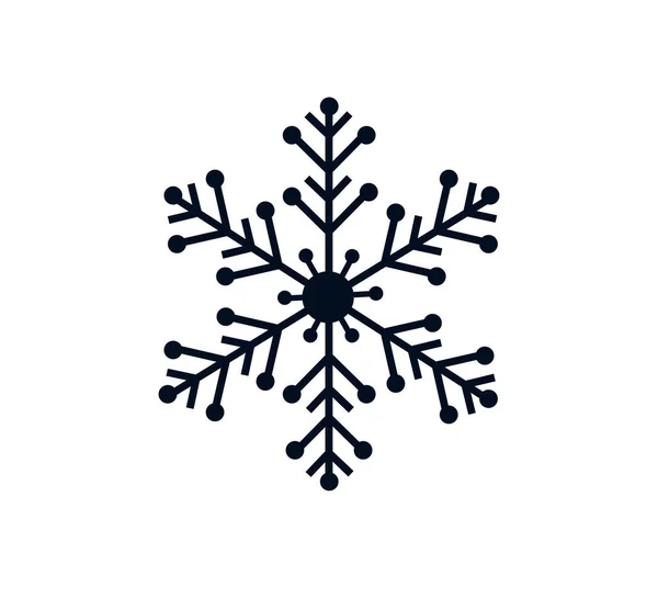 Snowflake Černá Plochý Vektor Ikona Webová Verze — Stockový vektor