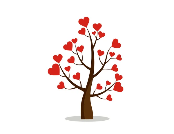 Árvore Forma Coração Com Pétalas Ícone Vetorial —  Vetores de Stock