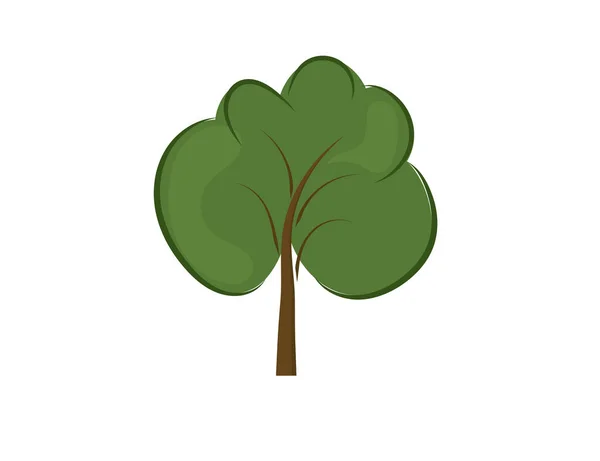 Beyaz Arka Planda Yeşil Ağaç Silueti Vektör Park Vektör Simgesi — Stok Vektör