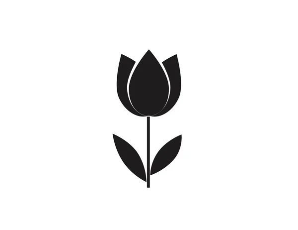 Icône Vectorielle Tulipe Noire Nature — Image vectorielle