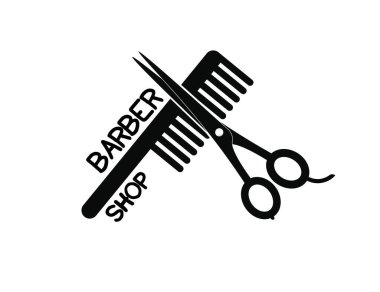 Hippi berber unsurları. Berber dükkanı. Vektör illüstrasyonu