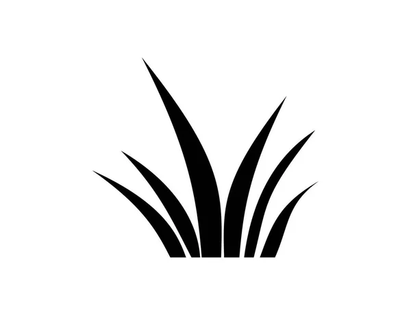 Flat Black Grass Gazon Vector Icon Web Version — Stock Vector