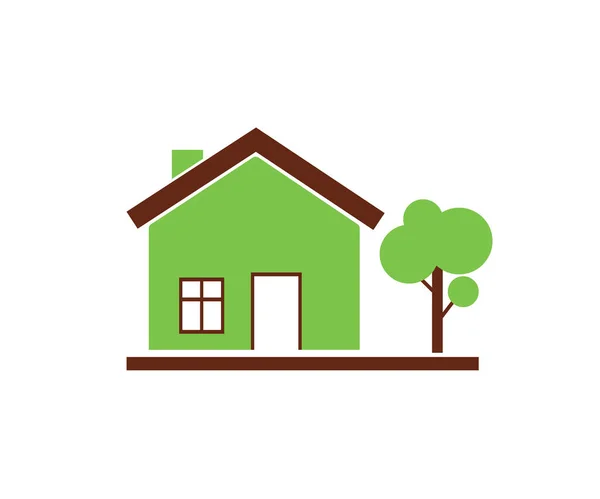 House Tree Vector Image Icon Silhouette — Stock Vector