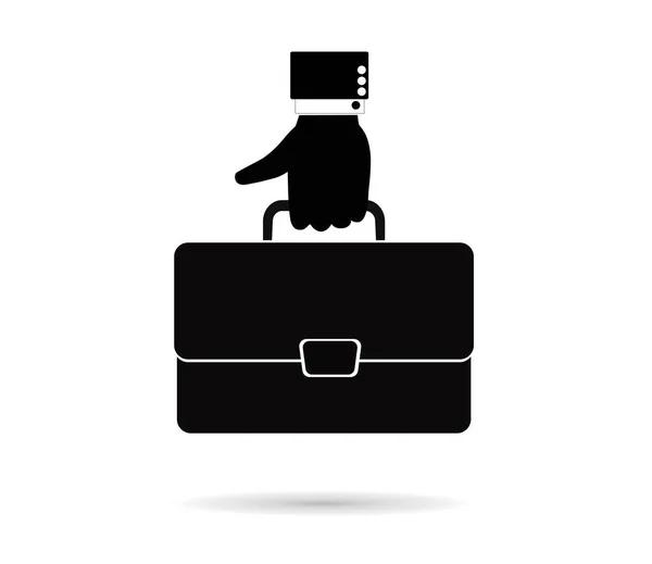 Male Hand Suit Holds Suitcase Flat Vector Icon Business — Stock Vector