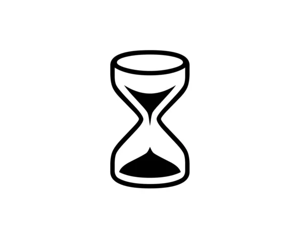 Bilgisayar Simgesi Düz Vektör Simgesi Kum Saati Logo Monokrom Zaman — Stok Vektör