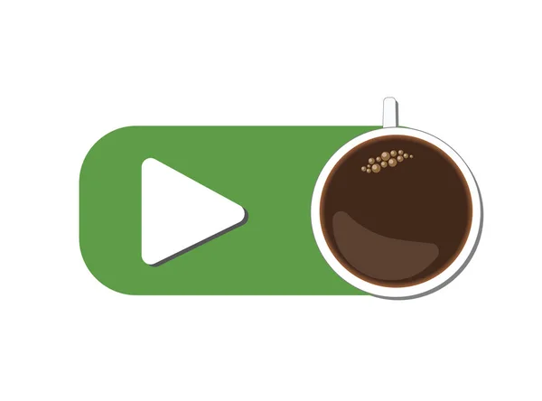 Kahve Fincanı Oyun Düğmesi Çalışma Programı Dünyası — Stok Vektör