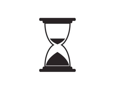 Bilgisayar Simgesi. Düz vektör simgesi - kum saati. logo, monokrom, zaman