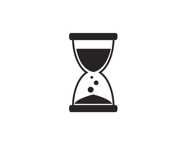 Икона Значок Плоского Вектора Песочные Часы Логотип Монохром Время — стоковый вектор