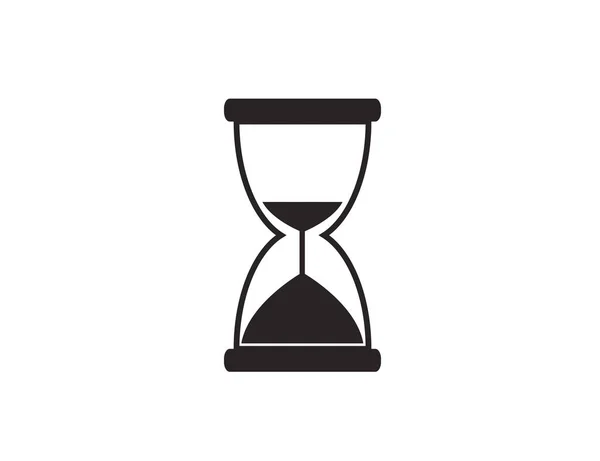 Икона Значок Плоского Вектора Песочные Часы Логотип Монохром Время — стоковый вектор
