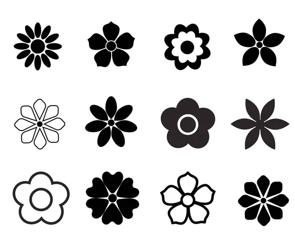 Bir Çiçeğin Tasarım Simgeleri Vektör Illüstrasyonuname — Stok Vektör