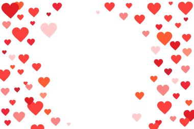 Heart Confetti ile Renkli Arkaplan. Vektör illüstrasyonu