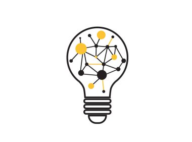 Ampul Işık elektrik. Ampul ve yıldırım cıvata logo şablonu.