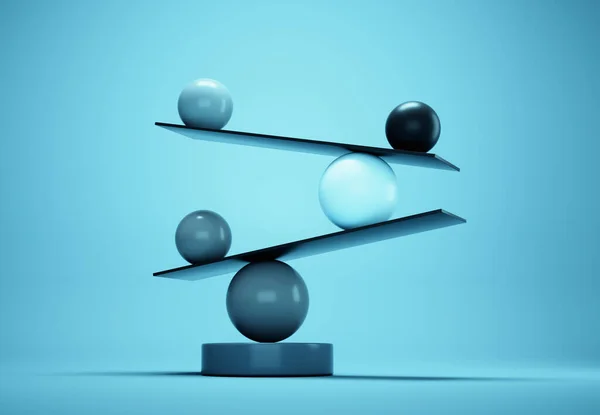 Elementos Geométricos Equilíbrio Equilíbrio Impossível Esta Uma Ilustração Renderização — Fotografia de Stock