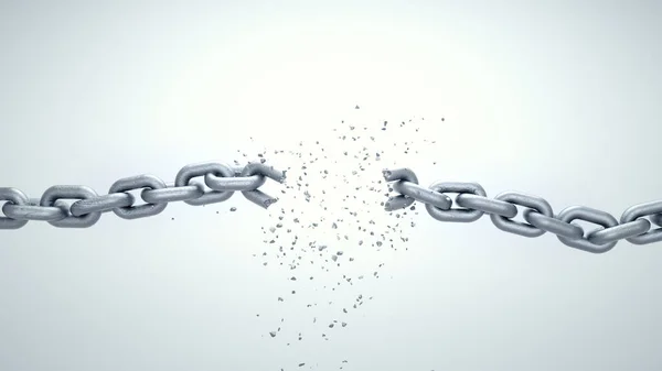 鎖が壊れてる 自由の概念 これは3Dレンダリング図です — ストック写真