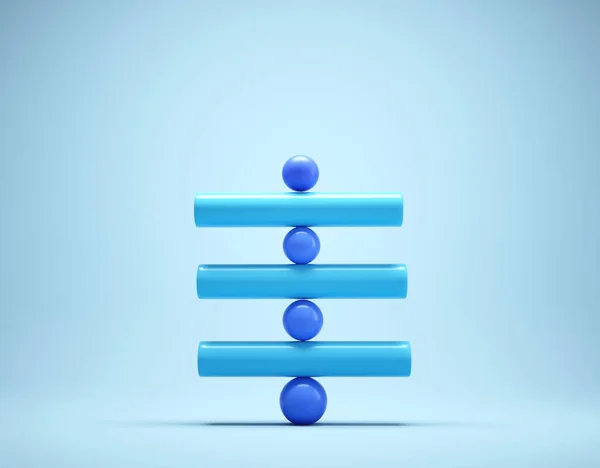 Geometrische Elementen Balans Onmogelijk Evenwicht Dit Een Weergave Illustratie — Stockfoto