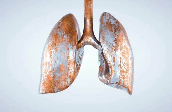 stock image Rusty lung. Cancer and health concept. This is a 3d render illustration.