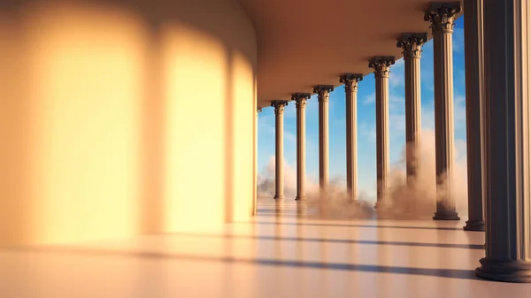 Ancient roman columns. This is a 3d render illustration