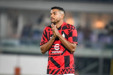 İtalya 'nın Verona kentinde 16 Ekim 2022' de oynanan Marcantonio Bentegodi Stadyumu 'nda oynanan Hellas Verona FC - AC Milan (Portreler Arşivi) maçı sırasında Milan' ın Junior Messias portresi